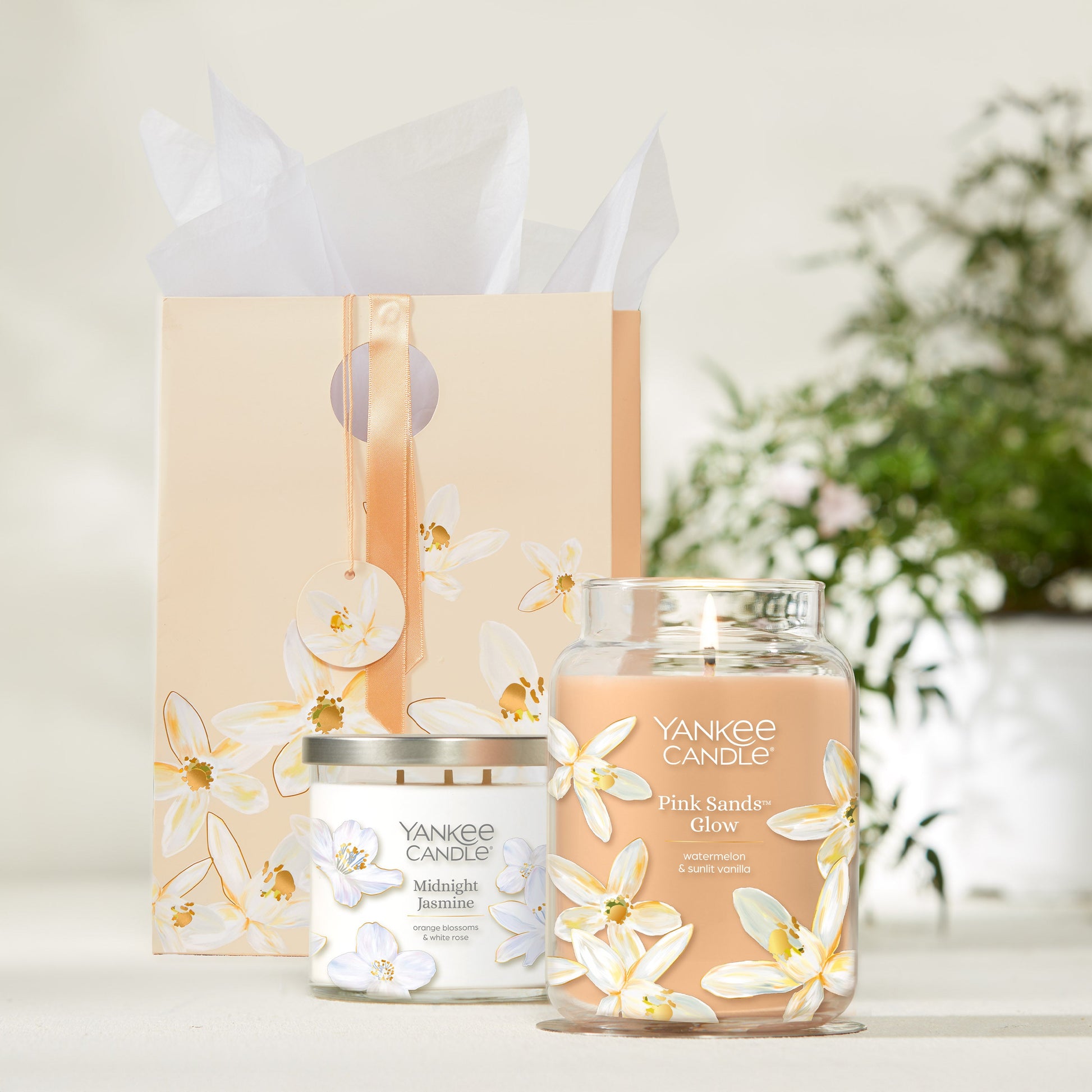 Peach Jasmine Floral Gift Bag